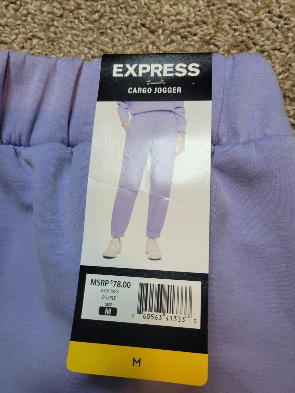 Express Women's Lavender Cargo Joggers - Lavender - Picture 3 of 4
